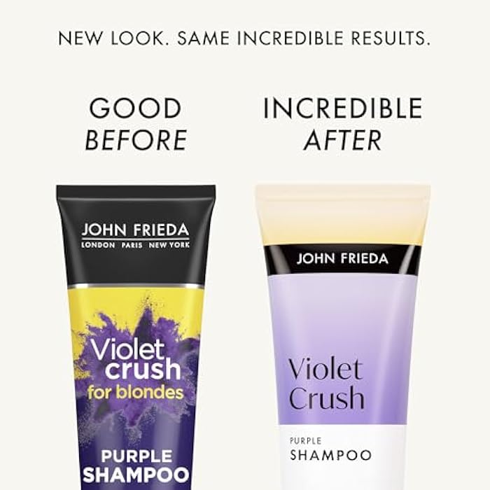 John Frieda 8.3 Ounce Shampoo for Blonde Hair, Violet Crush Purple Shampoo, Neutralizes Brassy Yellow Tones, Blonde Toner for Bleached, Platinum - Image 2